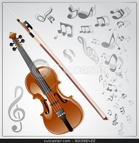 To use this stock image in your creative project, please select the size you need over to the right and click the "Add to Cart" button.
Your downloaded image will come with the Cutcaster watermark removed so don’t worry about the watermark you see on this page. Violin. Musical background stock vector clipart, Background with a violin and musical notes. Vector illustration by Vladimir Gladcov