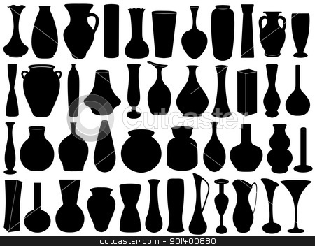 Vase set isolated Vase set isolated stock vector clipart, Vase set isolated on white by Ioana Martalogu