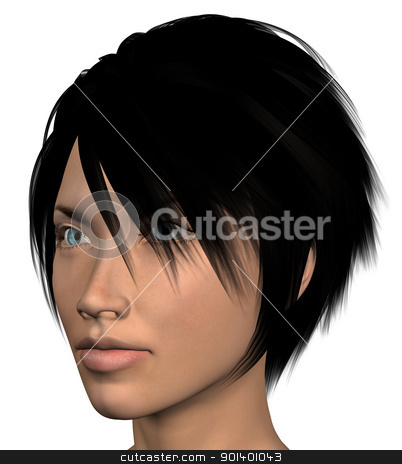 To use this stock image in your creative project, please select the size you need over to the right and click the "Add to Cart" button.
Your downloaded image will come with the Cutcaster watermark removed so don’t worry about the watermark you see on this page. young woman portrait illustration stock photo, Young woman portrait on white background. 3d illustration design element. by sirylok