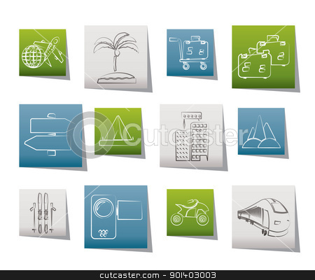 To use this stock image in your creative project, please select the size you need over to the right and click the "Add to Cart" button.
Your downloaded image will come with the Cutcaster watermark removed so don’t worry about the watermark you see on this page. Holiday travel and transportation icons stock vector clipart, Holiday travel and transportation icons - vector icon set by Stoyan Haytov