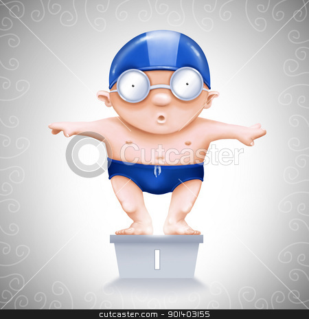 To use this stock image in your creative project, please select the size you need over to the right and click the "Add to Cart" button.
Your downloaded image will come with the Cutcaster watermark removed so don’t worry about the watermark you see on this page. Swimmer on starting block stock photo, Little Swimmer on starting block number one by Giordano Aita