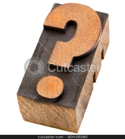 To use this stock image in your creative project, please select the size you need over to the right and click the "Add to Cart" button.
Your downloaded image will come with the Cutcaster watermark removed so don’t worry about the watermark you see on this page. question mark in letterpress type stock photo, question mark - a vintage wood letterpress type block, stained by black ink, isolated on white by Marek Uliasz