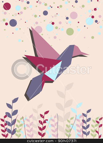 To use this stock image in your creative project, please select the size you need over to the right and click the "Add to Cart" button.
Your downloaded image will come with the Cutcaster watermark removed so don’t worry about the watermark you see on this page. Single Origami hummingbird in pink stock vector clipart, One Origami hummingbird in pink colors portrait composition background. Vector file available. by Cienpies Design