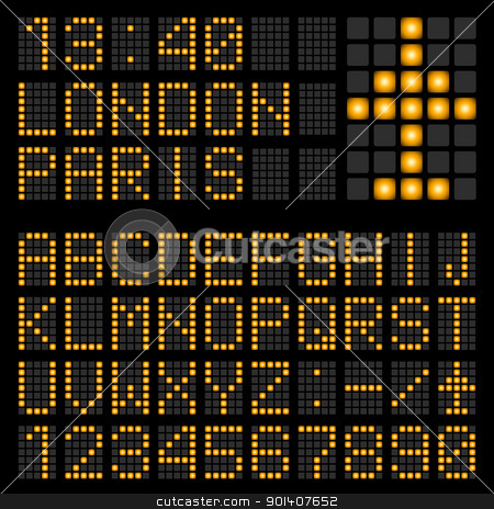 Set of letters on a mechanical timetable Set of letters on a mechanical timetable stock photo, Set of letters on a mechanical timetable. Illustration of the designer by dvarg