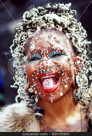 Elaine Davidson. Elaine Davidson. stock photo, Elaine Davidson holds the world record for having the most body piercings in the world. by OSCAR Williams