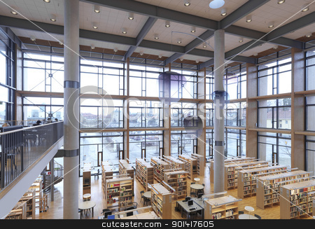 Modern Library Modern Library stock photo, Interior from a modern library by Anne-Louise Quarfoth