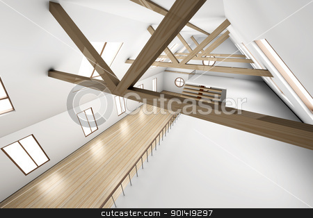 To use this stock image in your creative project, please select the size you need over to the right and click the "Add to Cart" button.
Your downloaded image will come with the Cutcaster watermark removed so don’t worry about the watermark you see on this page. Empty House stock photo, Architecture interior visualisation. 3D rendered Illustration. by Michael Osterrieder