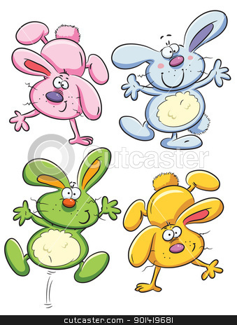 Cheerful Bunny Cheerful Bunny stock vector clipart, cartoon illustration of cheerful and attractive bunny by H4nK