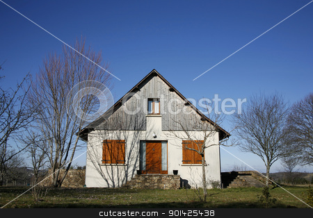 To use this stock image in your creative project, please select the size you need over to the right and click the "Add to Cart" button.
Your downloaded image will come with the Cutcaster watermark removed so don’t worry about the watermark you see on this page. house stock photo, Traditional house in garden in the middle of the countryside by Paul Prescott