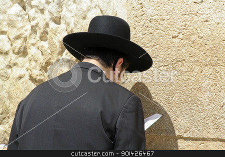 Hasidic jew at the wailing western Hasidic jew at the wailing western stock photo, Hasidic jew at the wailing western wall, jerusalem, israel by Paul Prescott