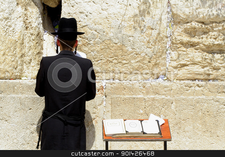 Hasidic jews at the wailing western Hasidic jews at the wailing western stock photo, Hasidic jew at the wailing western wall, jerusalem, israel by Paul Prescott
