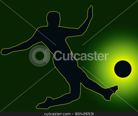 To use this stock image in your creative project, please select the size you need over to the right and click the "Add to Cart" button.
Your downloaded image will come with the Cutcaster watermark removed so don’t worry about the watermark you see on this page. Green Back Sport Silhouette Soccer player kicking ball stock photo, Green Back Sport Silhouette Soccer player kicking ball
by Snap2Art