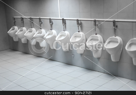 To use this stock image in your creative project, please select the size you need over to the right and click the "Add to Cart" button.
Your downloaded image will come with the Cutcaster watermark removed so don’t worry about the watermark you see on this page. toilet urinal stock photo, line of white porcelain urinals in public toilets by Paul Prescott