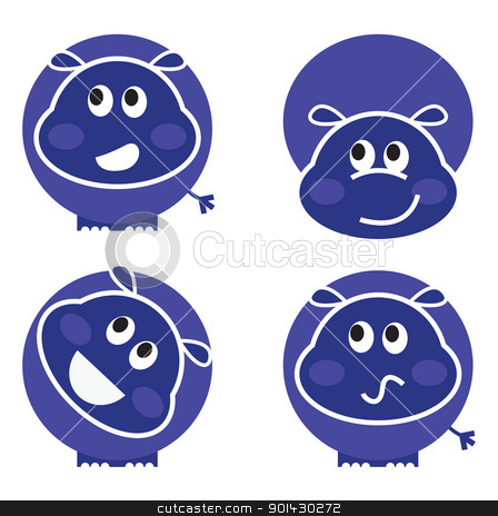 To use this stock image in your creative project, please select the size you need over to the right and click the "Add to Cart" button.
Your downloaded image will come with the Cutcaster watermark removed so don’t worry about the watermark you see on this page. Cute wild hippo set in various poses isolated on white stock vector clipart, Set of hippopotamus icons isolated on white. Vector cartoon
by Jana Guothova