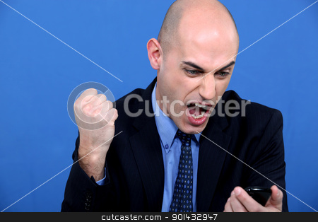 To use this stock image in your creative project, please select the size you need over to the right and click the "Add to Cart" button.
Your downloaded image will come with the Cutcaster watermark removed so don’t worry about the watermark you see on this page. Angry bald businessman holding telephone stock photo, Angry bald businessman holding telephone by photography33