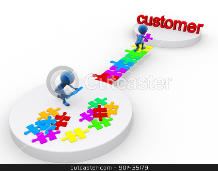 To use this stock image in your creative project, please select the size you need over to the right and click the "Add to Cart" button.
Your downloaded image will come with the Cutcaster watermark removed so don’t worry about the watermark you see on this page. 3D happymen attaining a customer stock photo, 3D happymen attaining a customer by dacasdo
