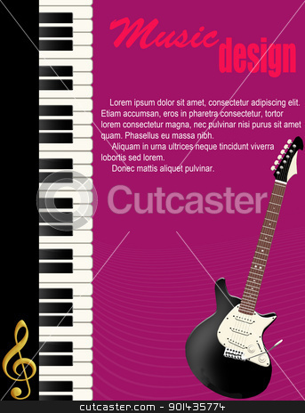 To use this stock image in your creative project, please select the size you need over to the right and click the "Add to Cart" button.
Your downloaded image will come with the Cutcaster watermark removed so don’t worry about the watermark you see on this page. Poster with piano and guitar stock vector clipart, Poster background with piano and guitar, vector illustration by radubalint