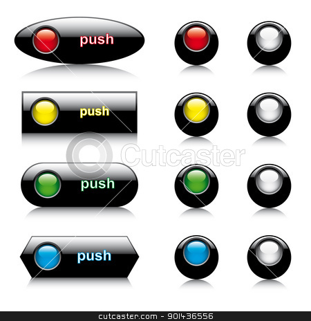 To use this stock image in your creative project, please select the size you need over to the right and click the "Add to Cart" button.
Your downloaded image will come with the Cutcaster watermark removed so don’t worry about the watermark you see on this page. Vector illustration set of abstract shiny buttons for web and co stock vector clipart, Vector illustration set of abstract shiny buttons for web and computers application. Colorful collection isolated on white background. by mozzyb