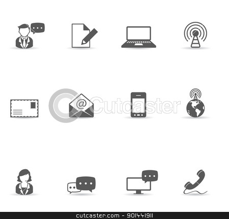 To use this stock image in your creative project, please select the size you need over to the right and click the "Add to Cart" button.
Your downloaded image will come with the Cutcaster watermark removed so don’t worry about the watermark you see on this page. Single Color Icons - Communication stock vector clipart,