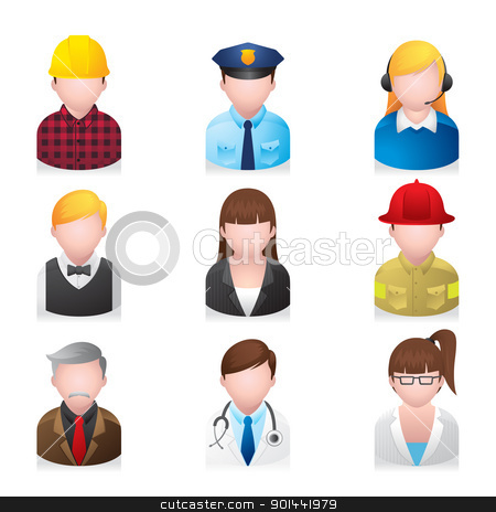 To use this stock image in your creative project, please select the size you need over to the right and click the "Add to Cart" button.
Your downloaded image will come with the Cutcaster watermark removed so don’t worry about the watermark you see on this page. Web Icons - Professional People 2 stock vector clipart, A set of professional people icons. Fully editable EPS file format. by puruan