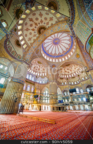 Blue Mosque Interior Blue Mosque Interior stock photo, Blue Mosque ( Turkish: Sultan Ahmet Cami) interior Ottoman architecture in Istanbul, Turkey by Rognar