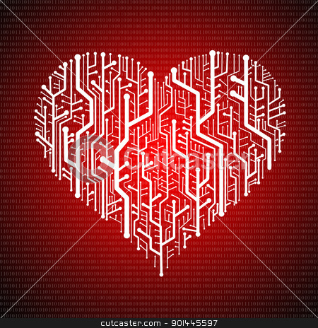 Circuit board in Heart shape, Technology background Circuit board in Heart shape, Technology background stock photo, Circuit board in Heart shape, Technology background by Patipat Rintharasri