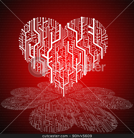 To use this stock image in your creative project, please select the size you need over to the right and click the "Add to Cart" button.
Your downloaded image will come with the Cutcaster watermark removed so don’t worry about the watermark you see on this page. Circuit board in Heart shape with pattern on ground stock photo, Circuit board in Heart shape with pattern on ground, Technology background by Patipat Rintharasri