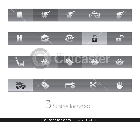 To use this stock image in your creative project, please select the size you need over to the right and click the "Add to Cart" button.
Your downloaded image will come with the Cutcaster watermark removed so don’t worry about the watermark you see on this page. Shopping // Gelbar Series stock vector clipart, +++ The vector file includes 3 buttons states in different layers. +++ by Diego Alies