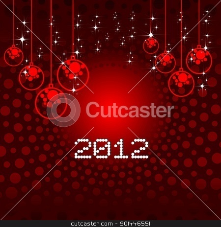 To use this stock image in your creative project, please select the size you need over to the right and click the "Add to Cart" button.
Your downloaded image will come with the Cutcaster watermark removed so don’t worry about the watermark you see on this page. Bright color background Vector illustration for new year 2012. stock vector clipart, Bright color background Vector illustration for new year 2012 with star, circles, and red balls in dark red background. by Abdul Qaiyoom