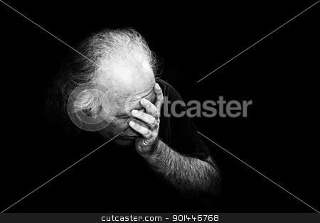 To use this stock image in your creative project, please select the size you need over to the right and click the "Add to Cart" button.
Your downloaded image will come with the Cutcaster watermark removed so don’t worry about the watermark you see on this page. man holding face in dispair stock photo, Gritty black and white image of older man holding head in despair, grain added to make more dramatic. by Stephen Orsillo