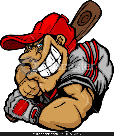 Cartoon Baseball Player Batting Vector Design Cartoon Baseball Player Batting Vector Design stock vector clipart, Baseball Vector Cartoon of a Baseball Hitter Holding Bat by chromaco