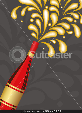 Illustration for new year celebration illustration for new year celebration stock vector clipart, creative artwork background with champagne explosion vector for celebration by Abdul Qaiyoom