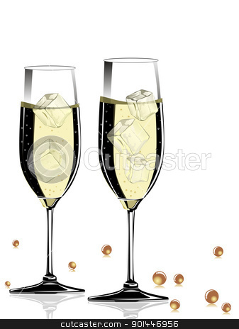 Vector champange glass with shiny ball vector champange glass with shiny ball stock vector clipart, champange glass on white background by Abdul Qaiyoom