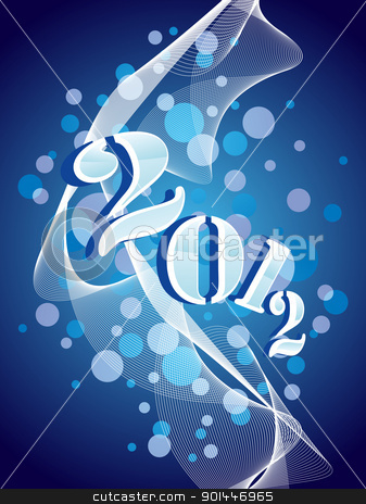 To use this stock image in your creative project, please select the size you need over to the right and click the "Add to Cart" button.
Your downloaded image will come with the Cutcaster watermark removed so don’t worry about the watermark you see on this page. vector greeting for new year celebration stock vector clipart, abstract bubbles, wave background with 2012 concept greeting card for new year by Abdul Qaiyoom