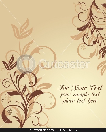 To use this stock image in your creative project, please select the size you need over to the right and click the "Add to Cart" button.
Your downloaded image will come with the Cutcaster watermark removed so don’t worry about the watermark you see on this page. Illustration floral background stock vector clipart, Illustration floral background card for design - vector by -=Mad Dog=-