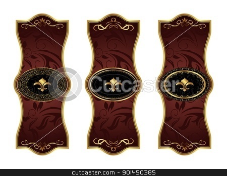 Set gold decorative frames set gold decorative frames stock vector clipart, Illustration set gold decorative frames - vector by -=Mad Dog=-