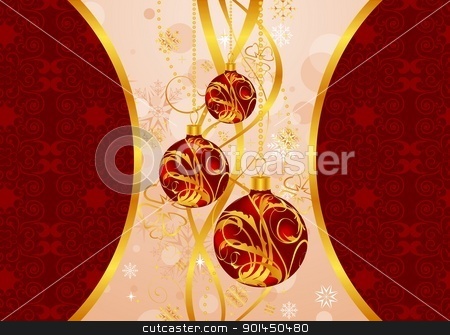 Christmas background with set balls Christmas background with set balls stock vector clipart, Illustration Christmas background with set balls - vector by -=Mad Dog=-