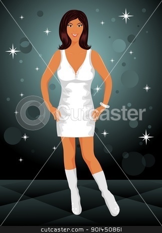 Sexy Dancing on Sexy Girl Dancing Disco Stock Vector Clipart Illustration Sexy Girl