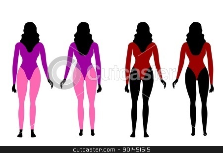Silhouettes of women in sportswear Silhouettes of women in sportswear stock vector clipart, Vector illustration of silhouettes of women in sportswear by -=Mad Dog=-