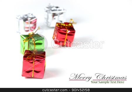 Tiny christmas gifts Tiny christmas gifts stock photo, Tiny christmas gift boxes against white background by Sreedhar Yedlapati