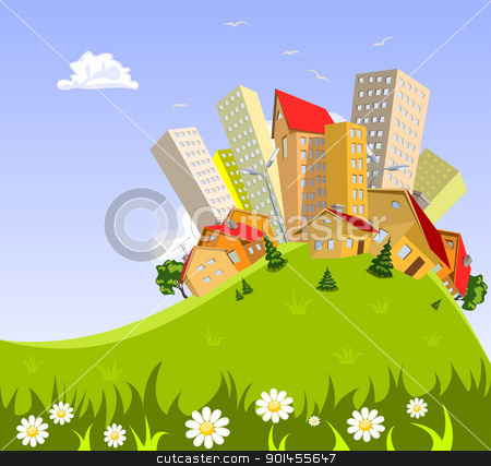 Abstract vector city - summer abstract vector city - summer stock vector clipart, Colorful abstract vector city . Vector art by Jupe
