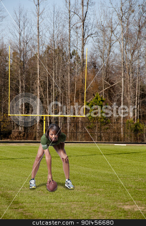 Black Woman Football Player Black Woman Football Player stock photo, Beautiful black African American woman playing football by Robert Byron