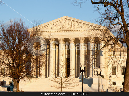 To use this stock image in your creative project, please select the size you need over to the right and click the "Add to Cart" button.
Your downloaded image will come with the Cutcaster watermark removed so don’t worry about the watermark you see on this page. Winter trees frame Supreme court stock photo, Late afternoon winter sun illuminates front of supreme court in Washington in winter by Steven Heap
