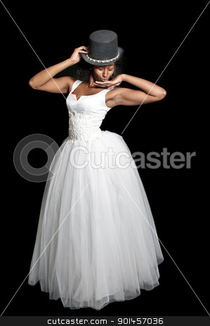 Black Wedding Dress on Black Woman In Wedding Dress Stock Photo  Black African American Woman