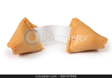 To use this stock image in your creative project, please select the size you need over to the right and click the "Add to Cart" button.
Your downloaded image will come with the Cutcaster watermark removed so don’t worry about the watermark you see on this page. Fortune cookie opened stock photo, Photo of an isolated broken fortune cookie on a white background. by © Ron Sumners