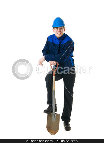 Manual worker Manual worker stock photo, Manual worker isolated on white background by Anne-Louise Quarfoth