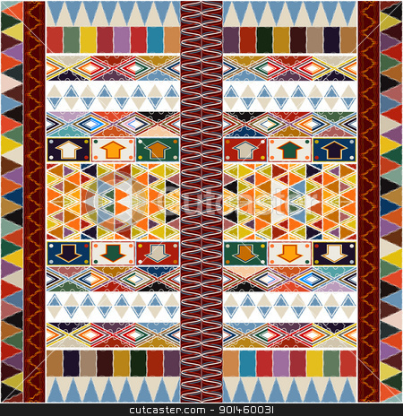 To use this stock image in your creative project, please select the size you need over to the right and click the "Add to Cart" button.
Your downloaded image will come with the Cutcaster watermark removed so don’t worry about the watermark you see on this page. Ethnic carpet design stock vector clipart, Ethnic carpet design with geometric motif, abstract background by Richard Laschon