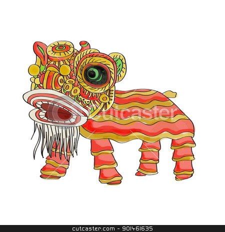 Chinese lion dance bg white chinese lion dance bg white stock photo, by Alice Heart