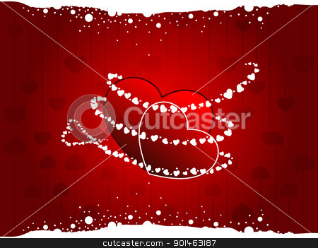 Vector illustration of a two hearts on seamless heart shape back Vector illustration of a two hearts on seamless heart shape back stock vector clipart, Vector illustration of a two heart shapes on seamless heart shape background in red colors with white dotted effect for Valentines Day. by Abdul Qaiyoom