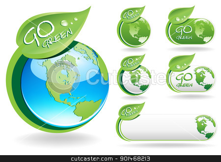 Go Green Go Green stock vector clipart, This image is a vector file representing a collection of